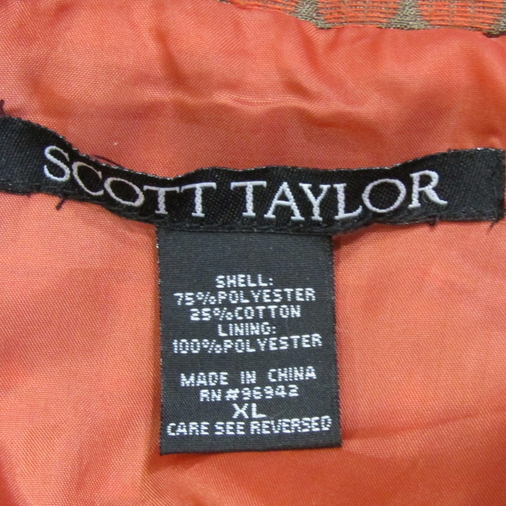 Scott Taylor Brown Orange Circle Pattern Blazer Xl - image 4
